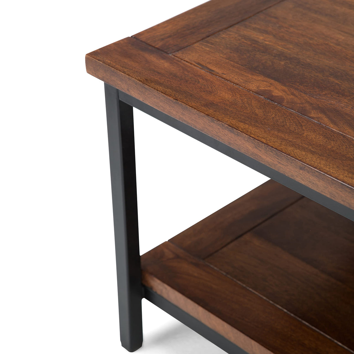48 inch Dark Cognac Brown Mango Wood Coffee Table O329