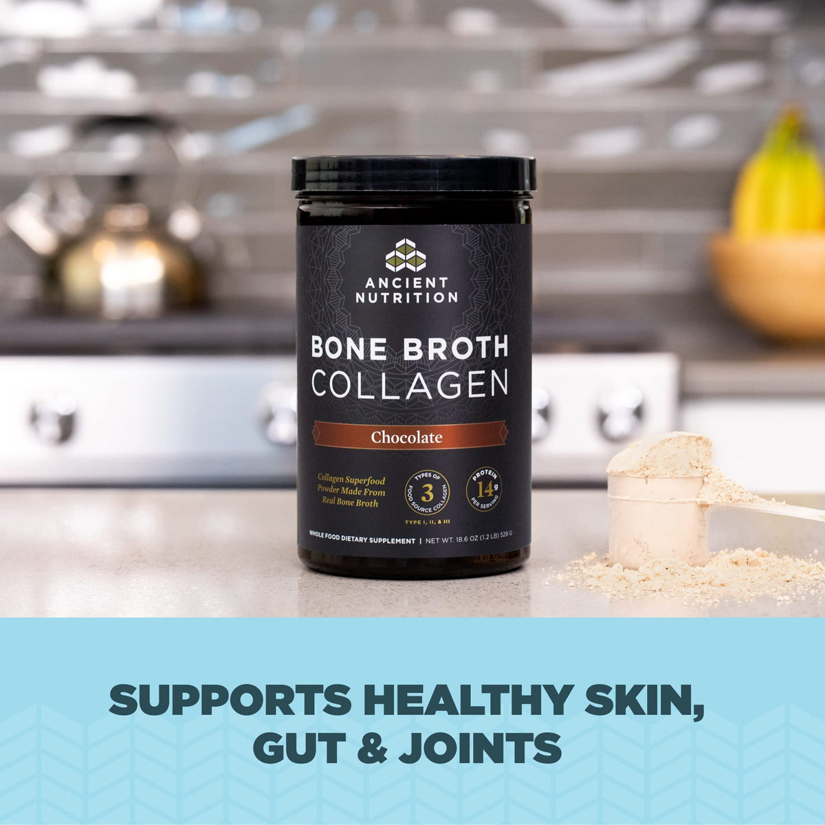 Hydrolyzed Bone Broth Collagen Peptides, Chocolate W502142
