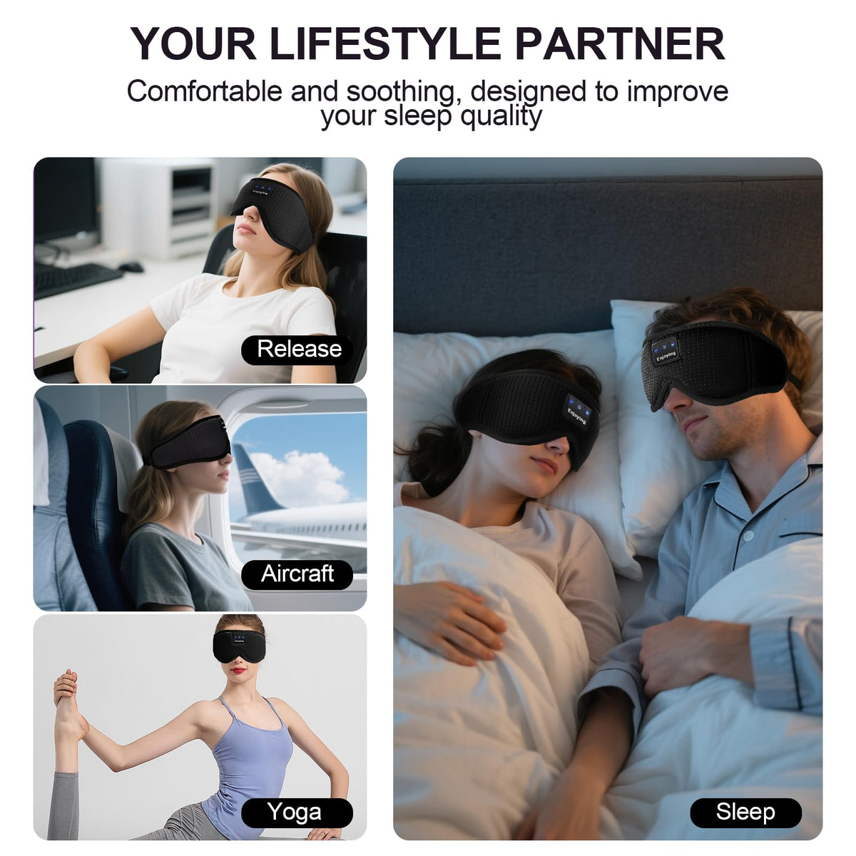 Sleep Mask with Bluetooth Headphones E1660