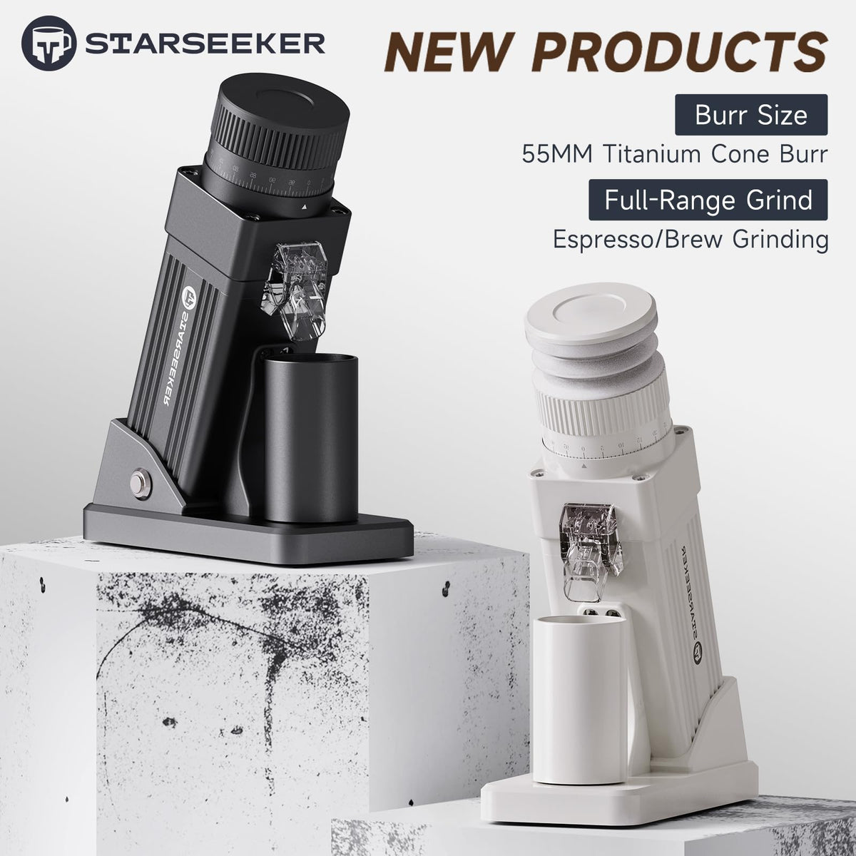 Electric Coffee Grinder with 55mm Titanium Conical Burr Q575