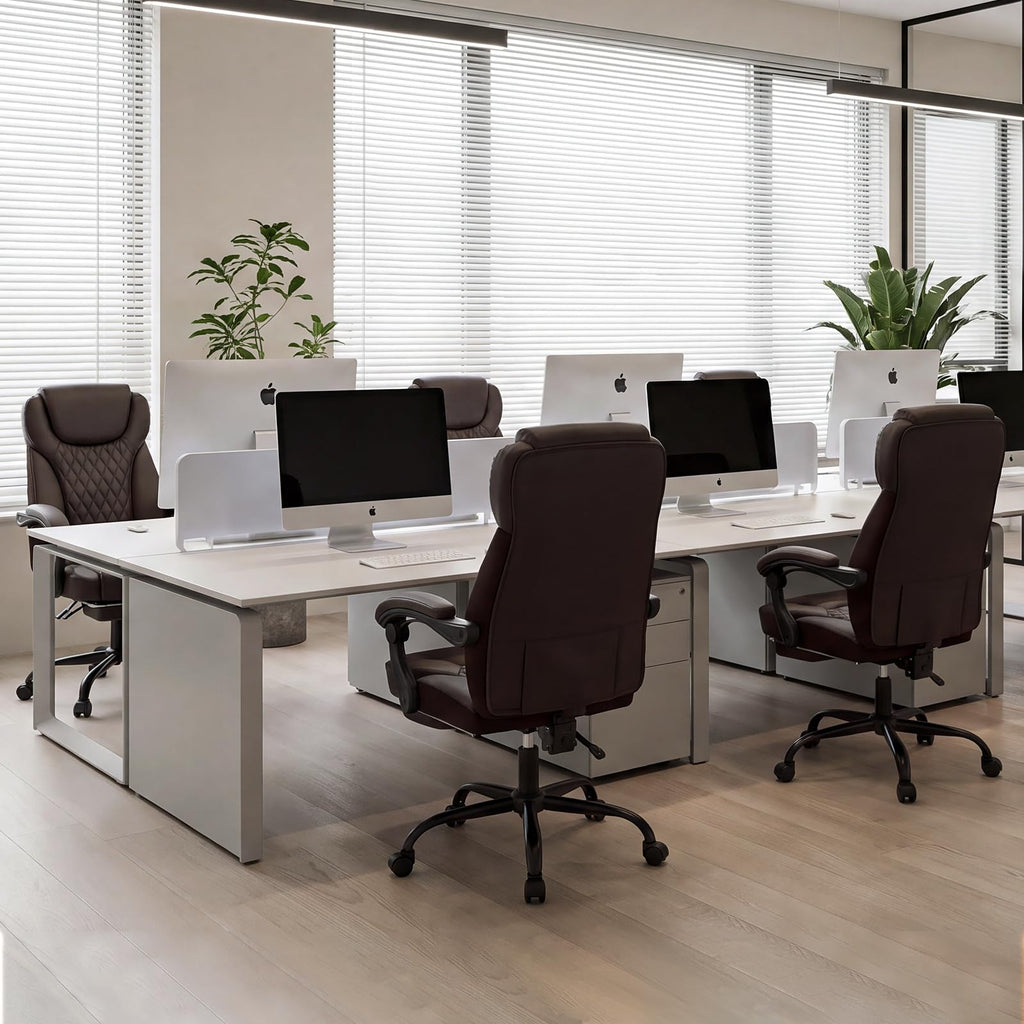 Big and Tall Office Chair with Footrest, Lumbar Support, Brown T733892