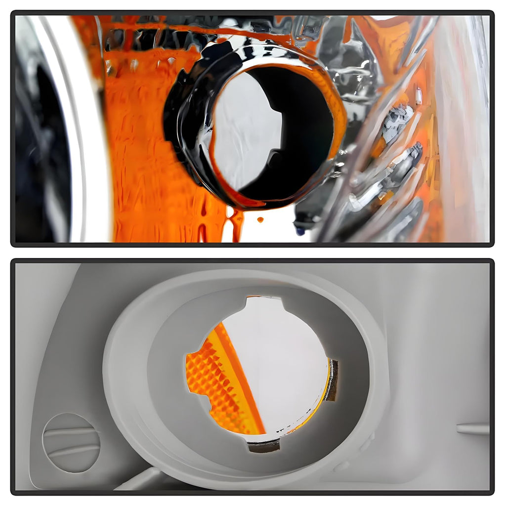 Chrome Amber Headlight Assembly Set Q31266