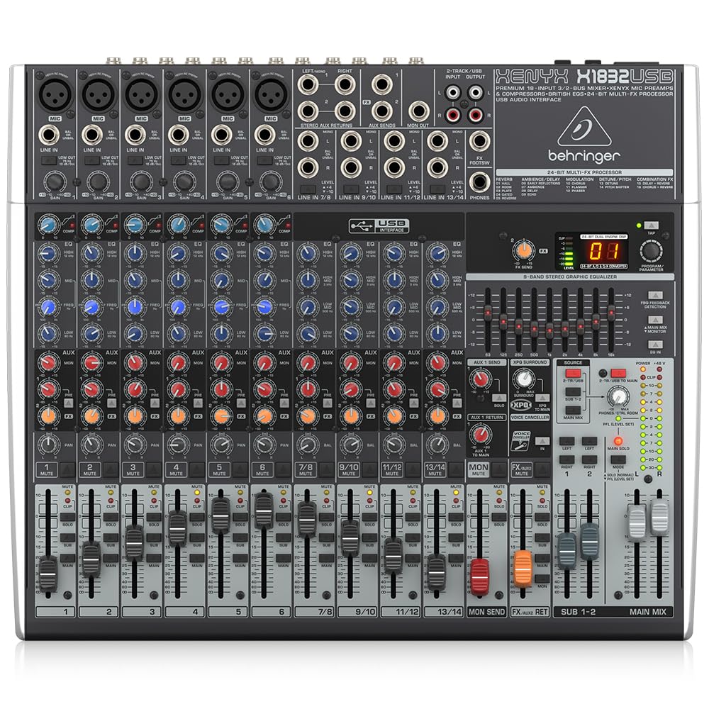 18-Input 3/2-Bus Mixer with Mic Preamps & Compressors U7484