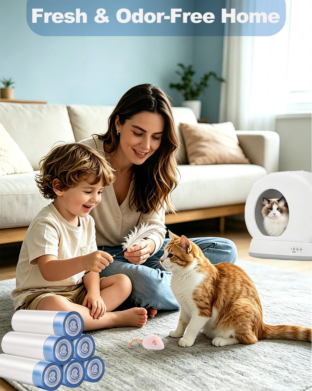120 Count Drawstring Cat Litter Bags Y2509
