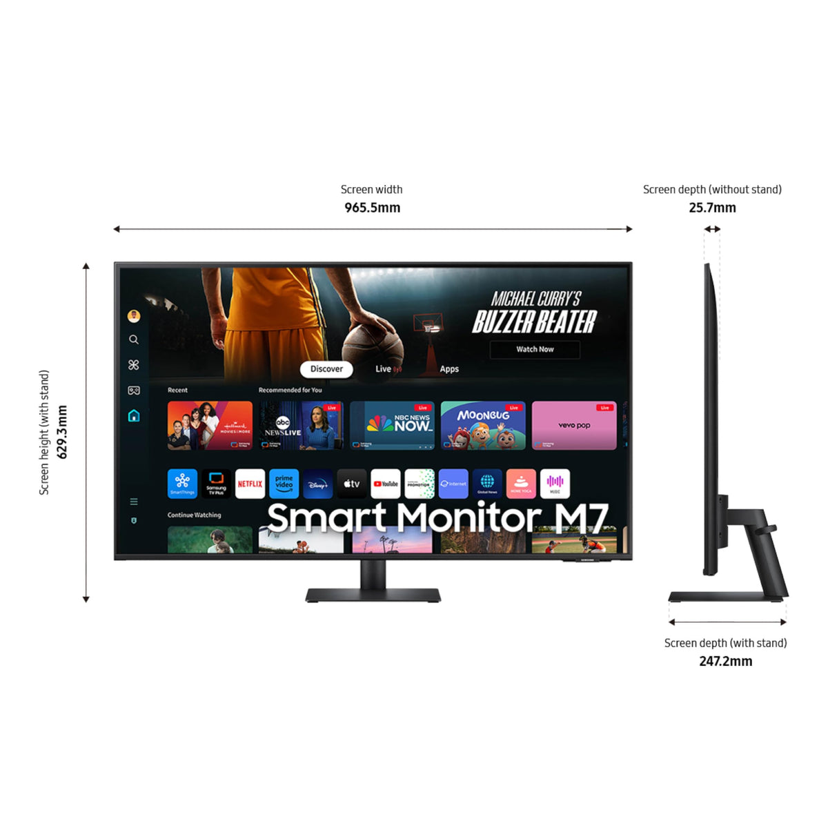 43-Inch 4K UHD Smart Monitor with Speakers T3142