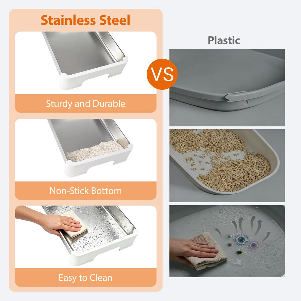 Stainless Steel Cat Litter Box with Lid O859082