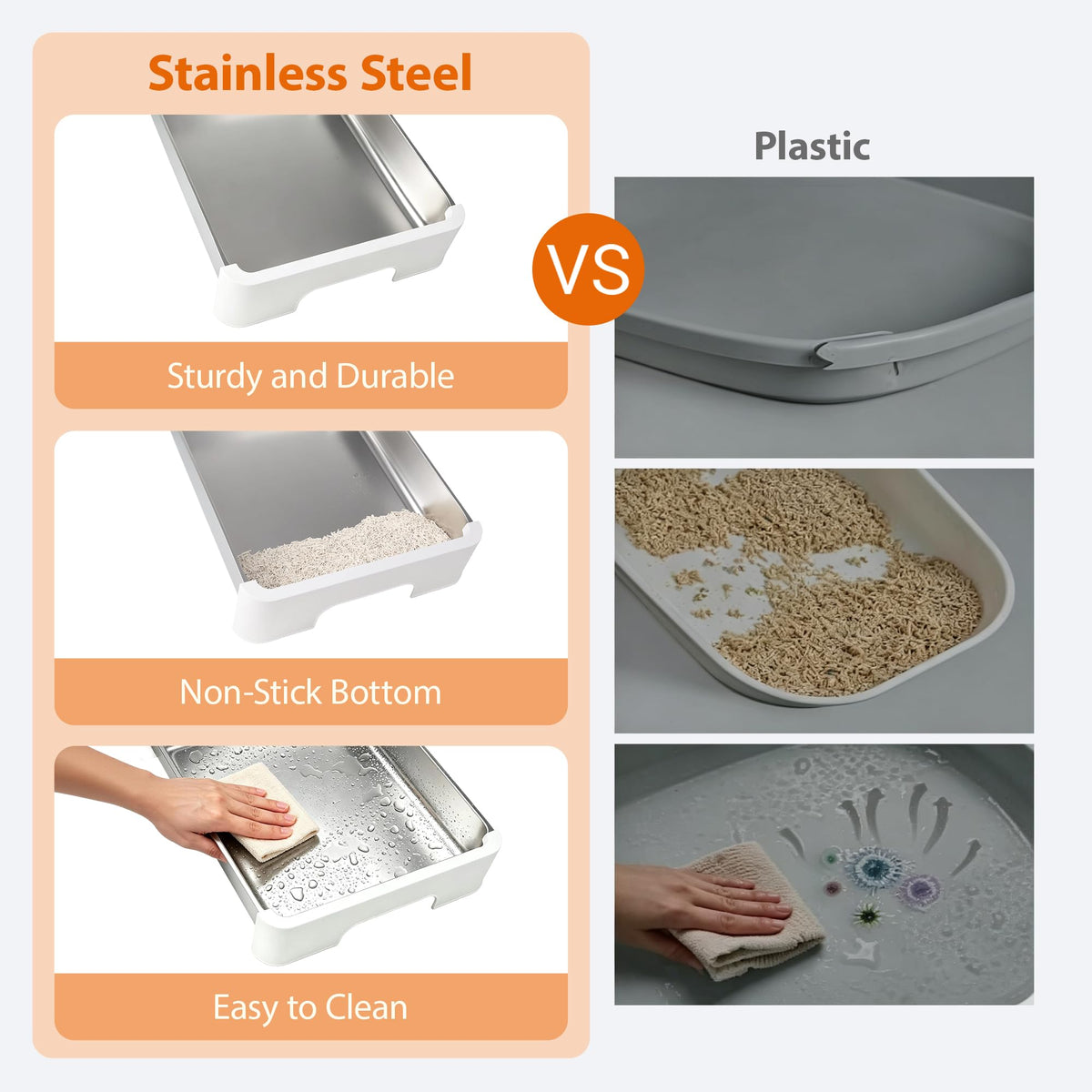 Stainless Steel Cat Litter Box with Lid O859082