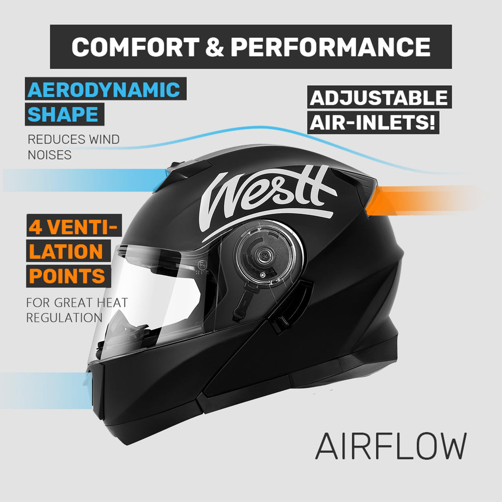 Dual Visor Flip Up Modular Helmet V159