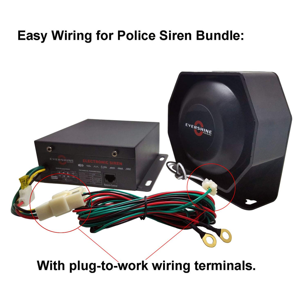 100W Police Siren PA System Kit with Slim Speaker Handheld Microphone H9227