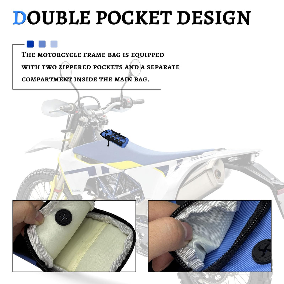 Waterproof Ebike Phone Storage Bag Battery Frame Pouch Blue X9027