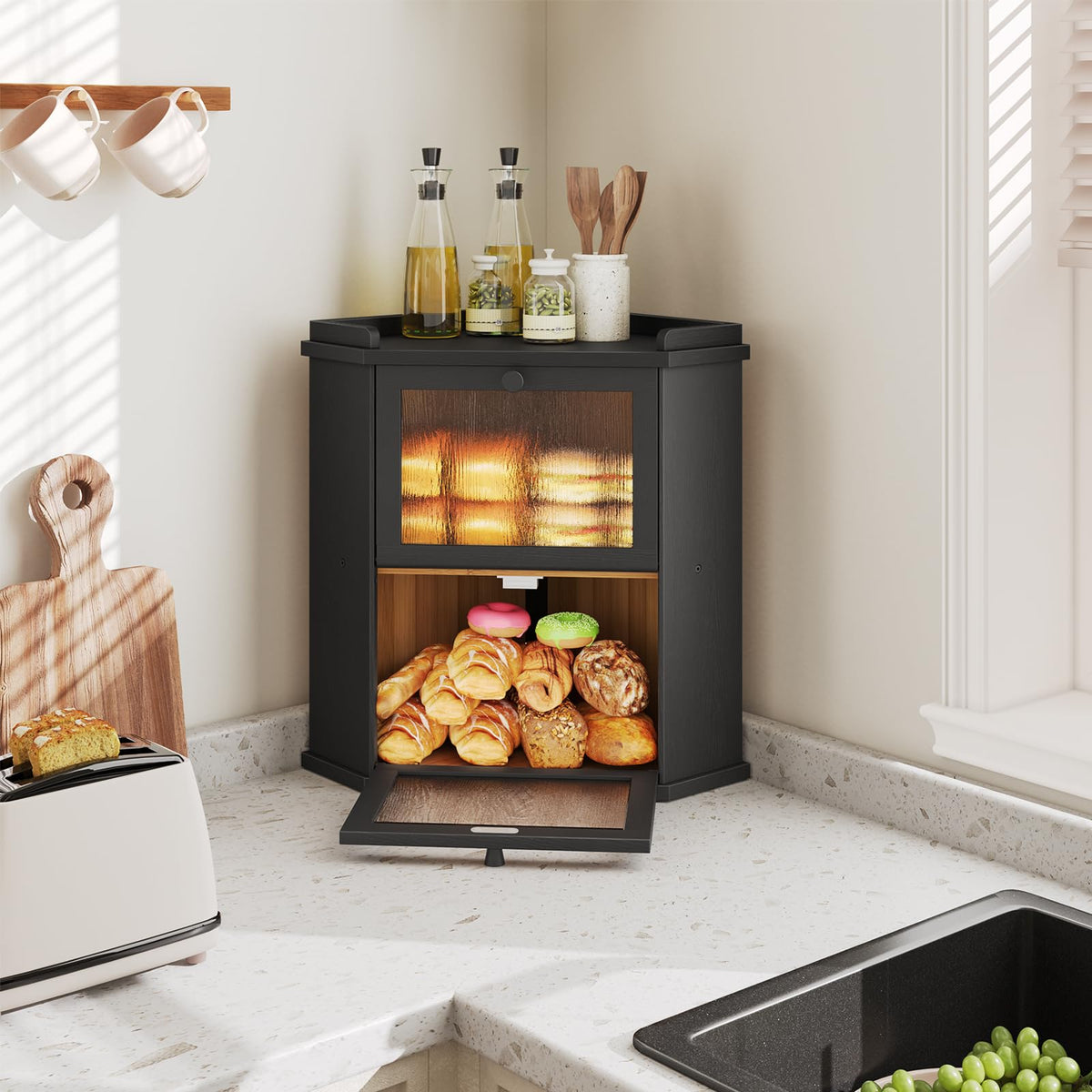 2-Tier Bamboo Bread Box O899