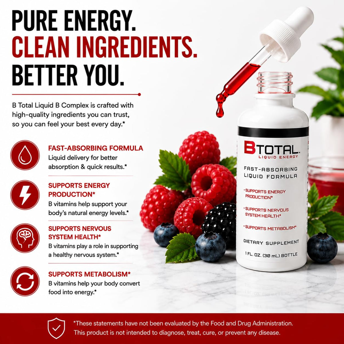 Berry 2 fl oz Sublingual Vitamin B Complex Liquid Drops I16719