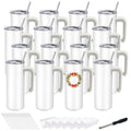 16 Pack 20 oz Stainless Steel Sublimation Tumblers with Straw & Lids X3411
