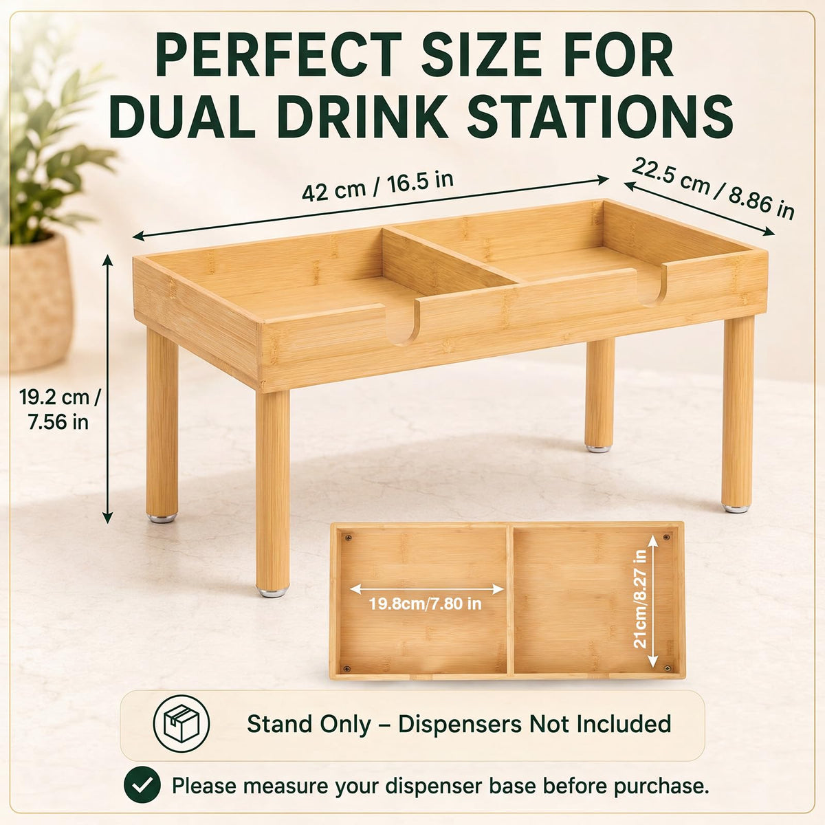 Bamboo Drink Dispenser Stand F5463