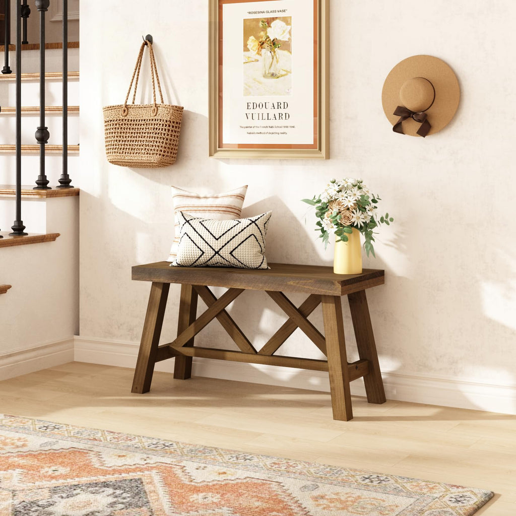 30" Solid Wood Bench M6576