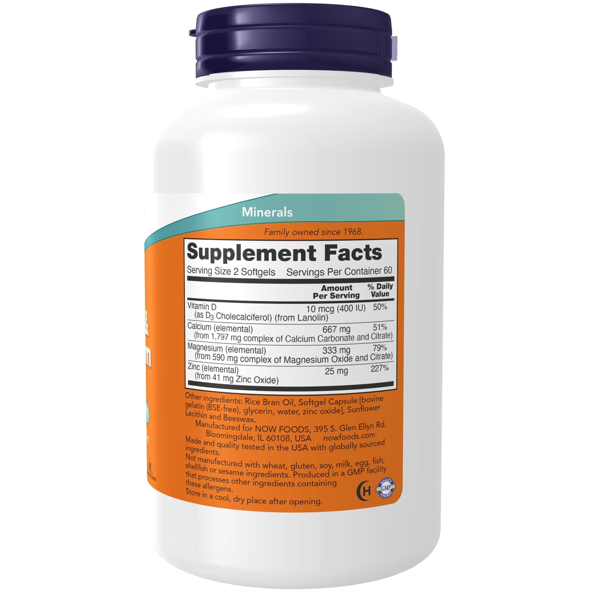 Calcium & Magnesium with D-3 & Zinc 120 Softgels U189