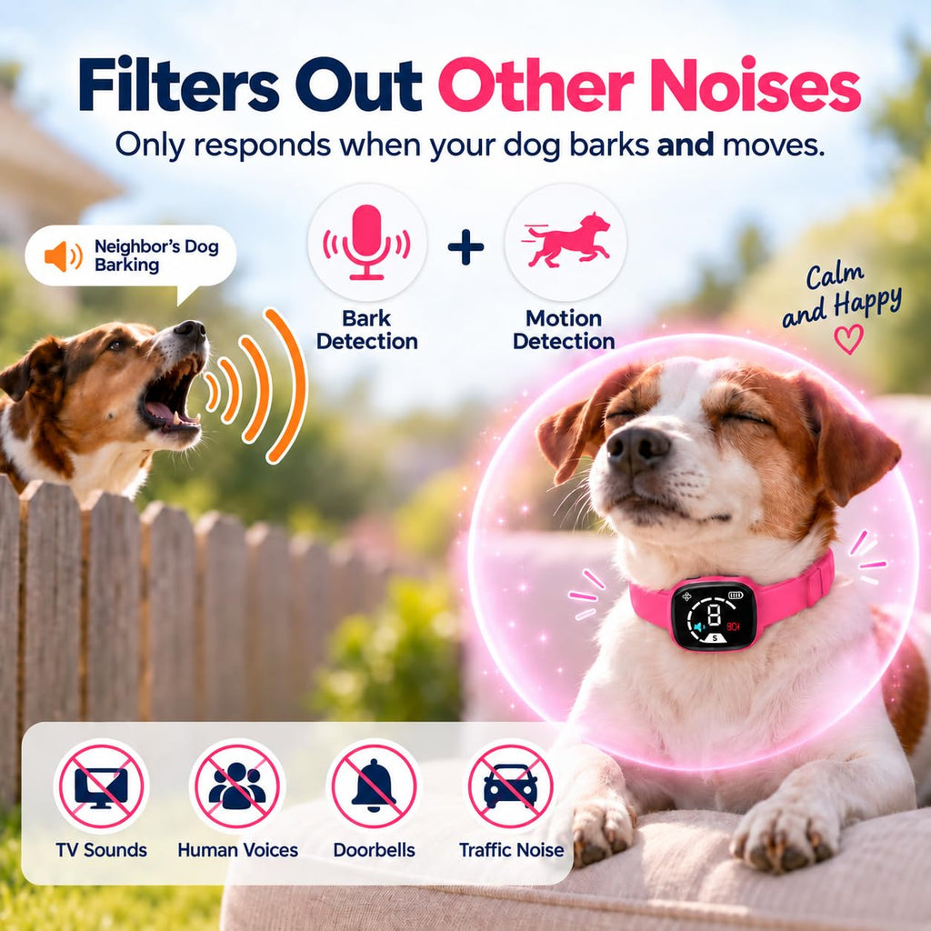 No Bark Collar with Silicone Strap, Pink L75719