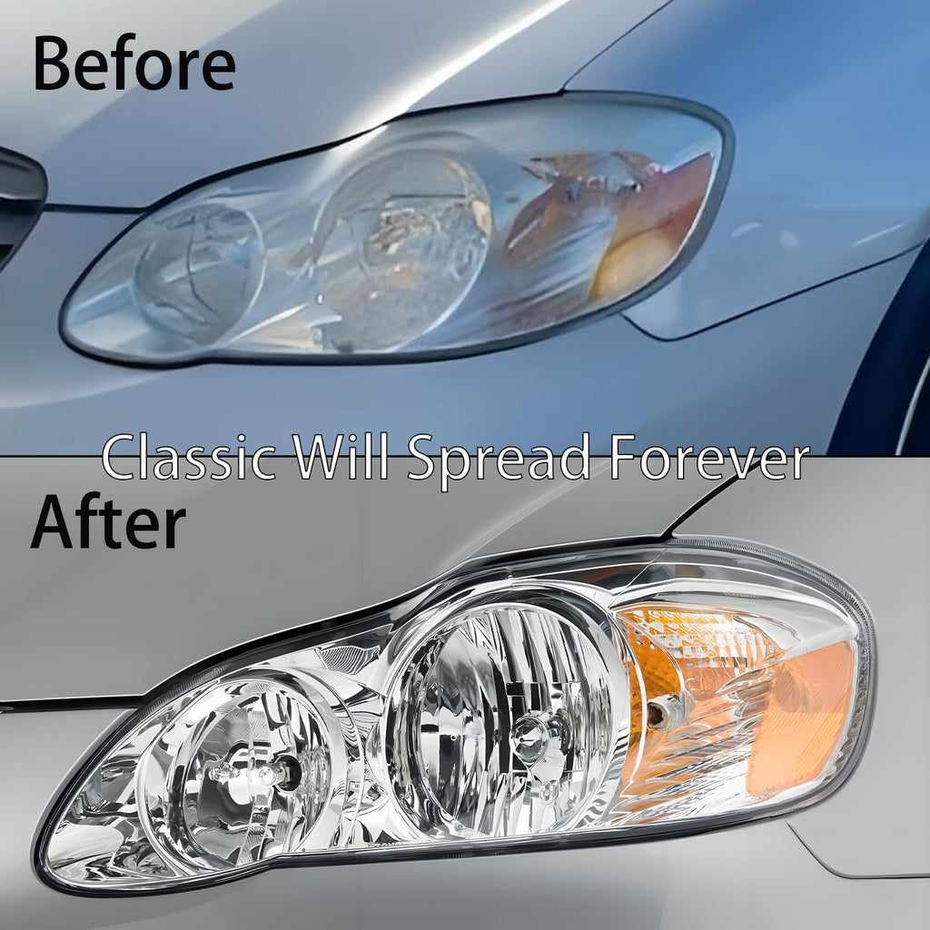 Chrome Amber Headlight Assembly Set Q31266