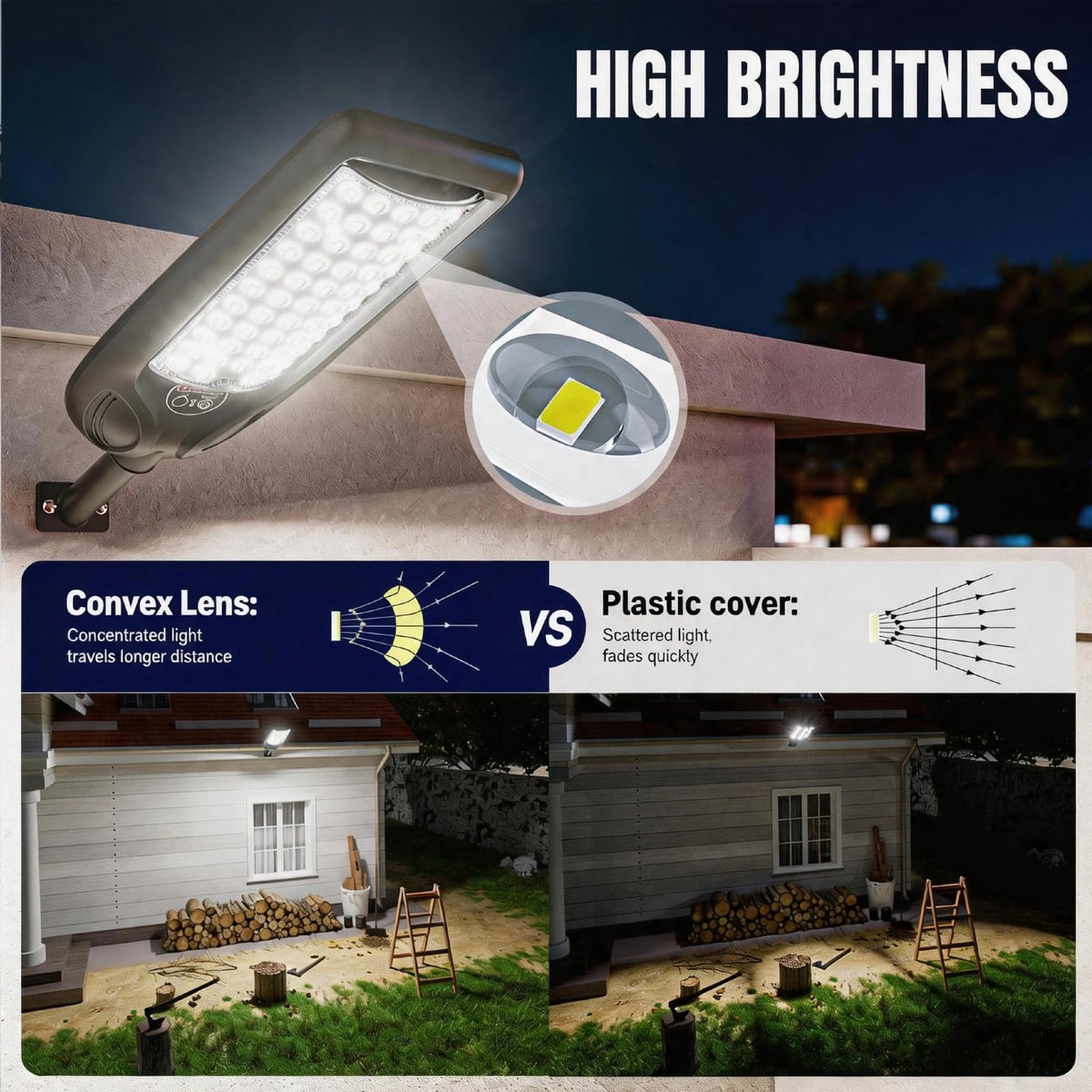 Solar Street Lights Outdoor with Remote Control, Motion Sensor, 6500K Dusk to Dawn, Waterproof Security Light O309972
