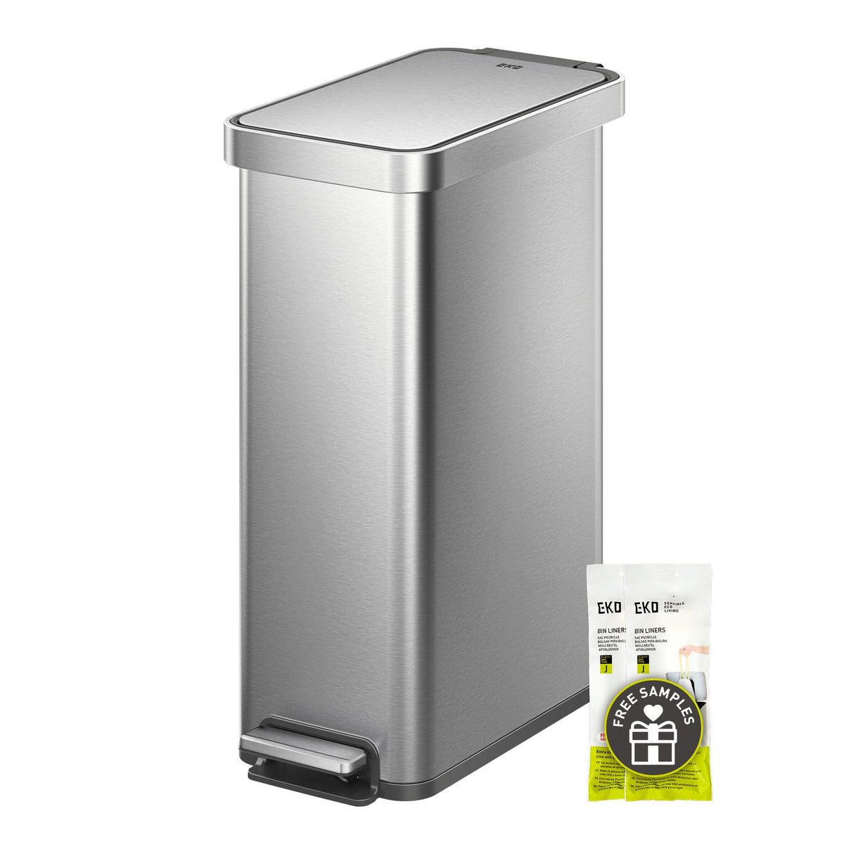 50L Stainless Steel Step Kitchen Trash Can with Lid F538