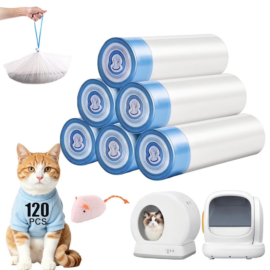 120 Count Drawstring Cat Litter Bags Y2509