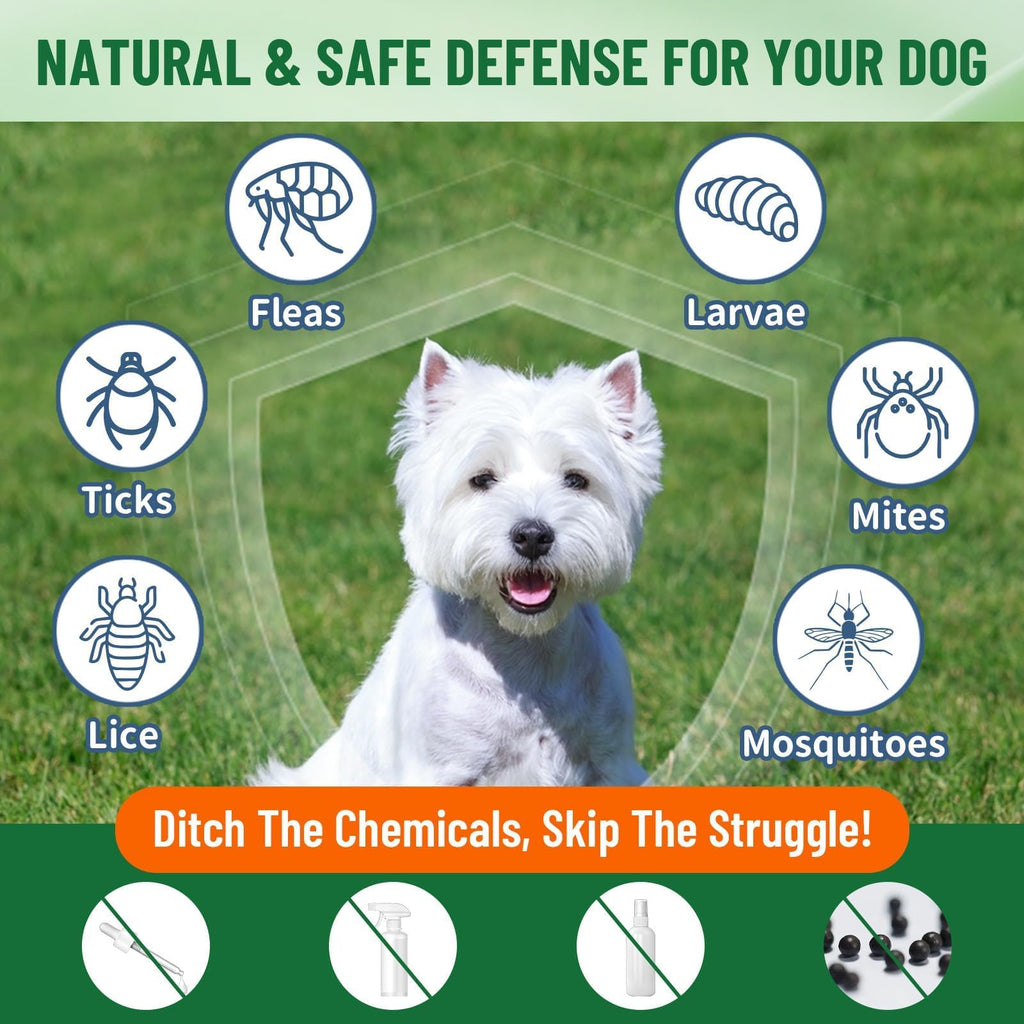 Natural Flea and Tick Prevention for Dogs, 60ml J252526