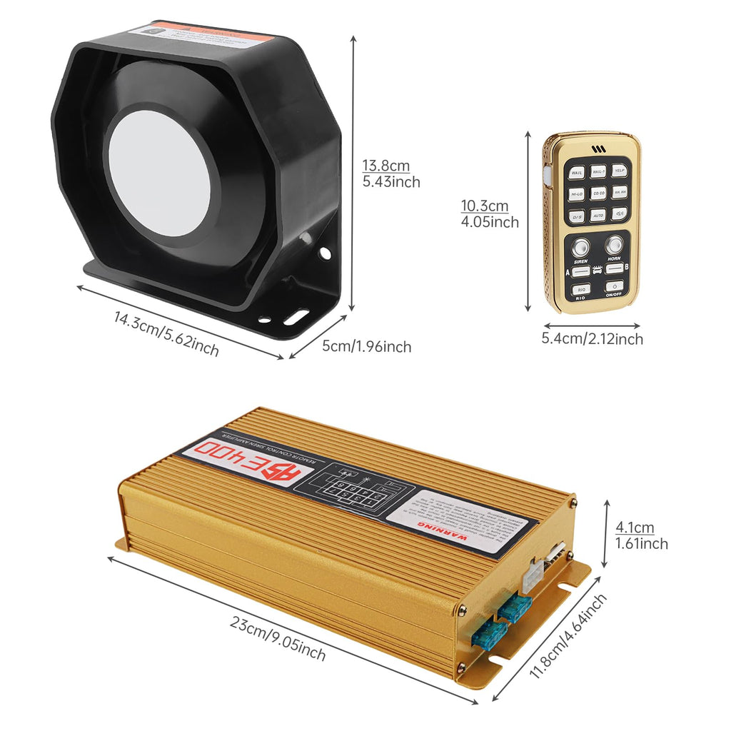 12V 400W 18 Tones Police Siren PA System with Horn Speaker & Remote Control W25130