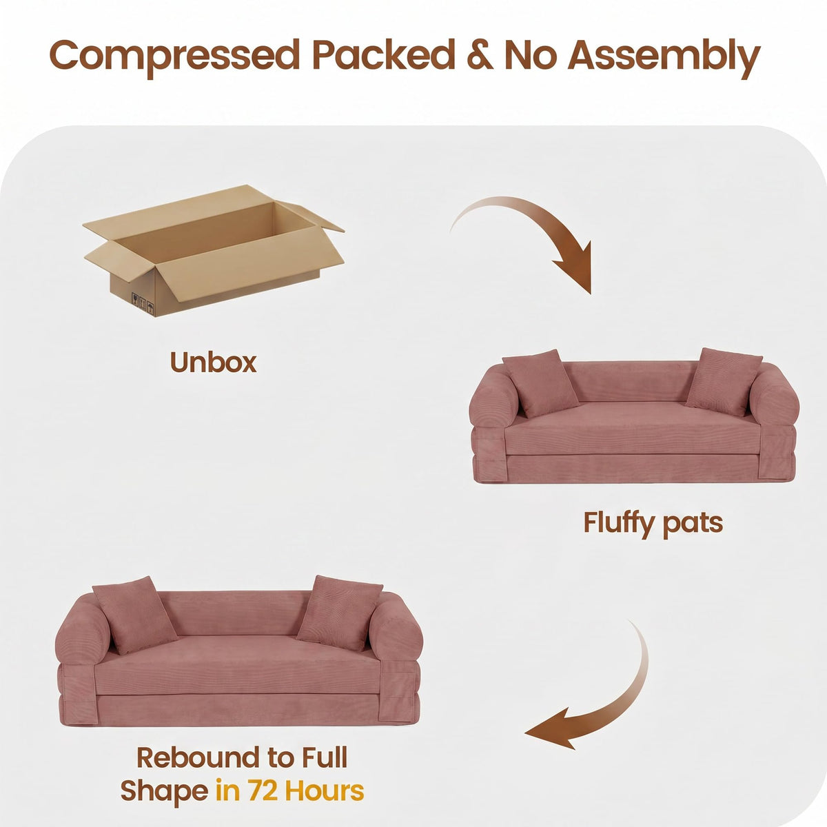 Pink Convertible Sofa Bed X75091