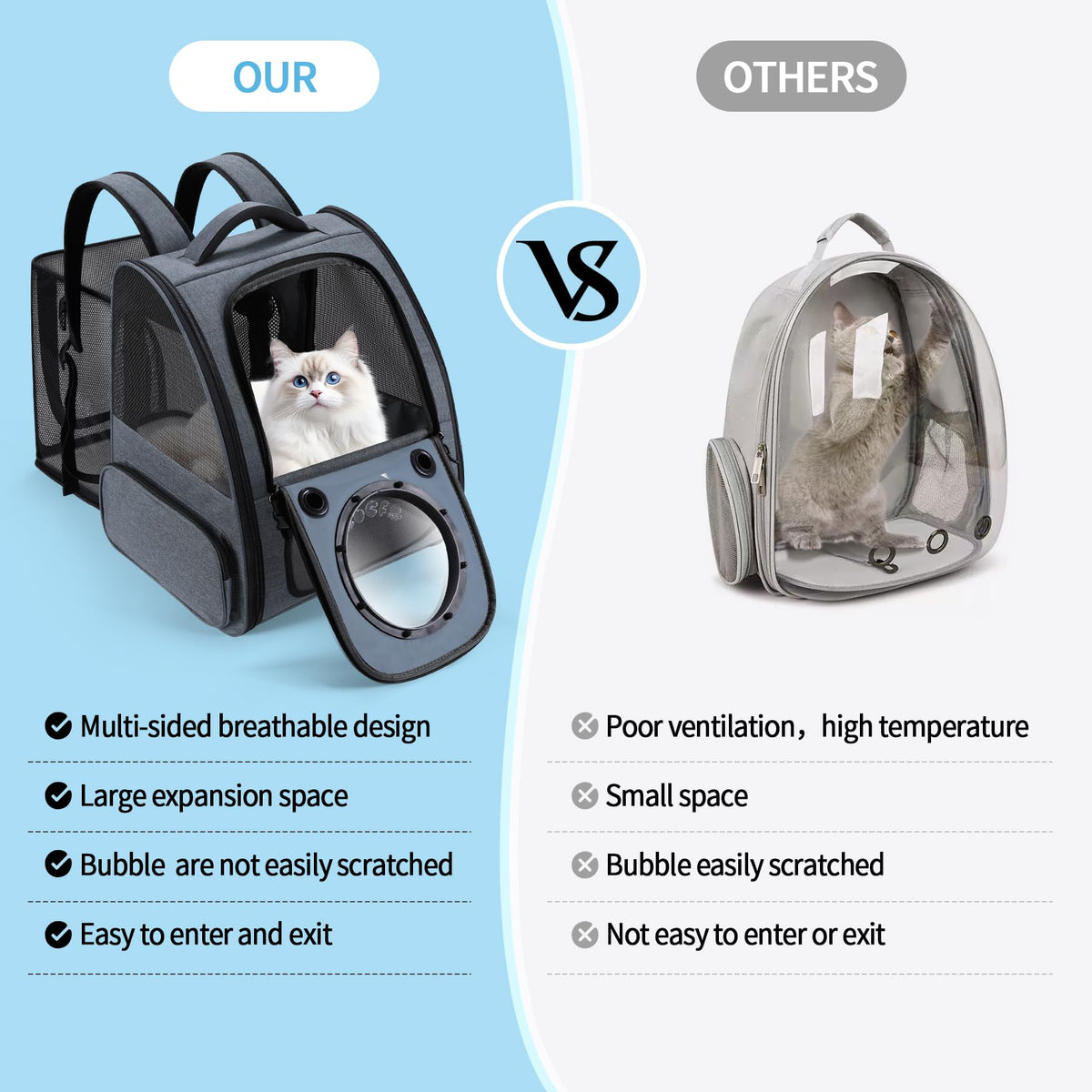 Expandable Breathable Pet Backpack Carrier V686968