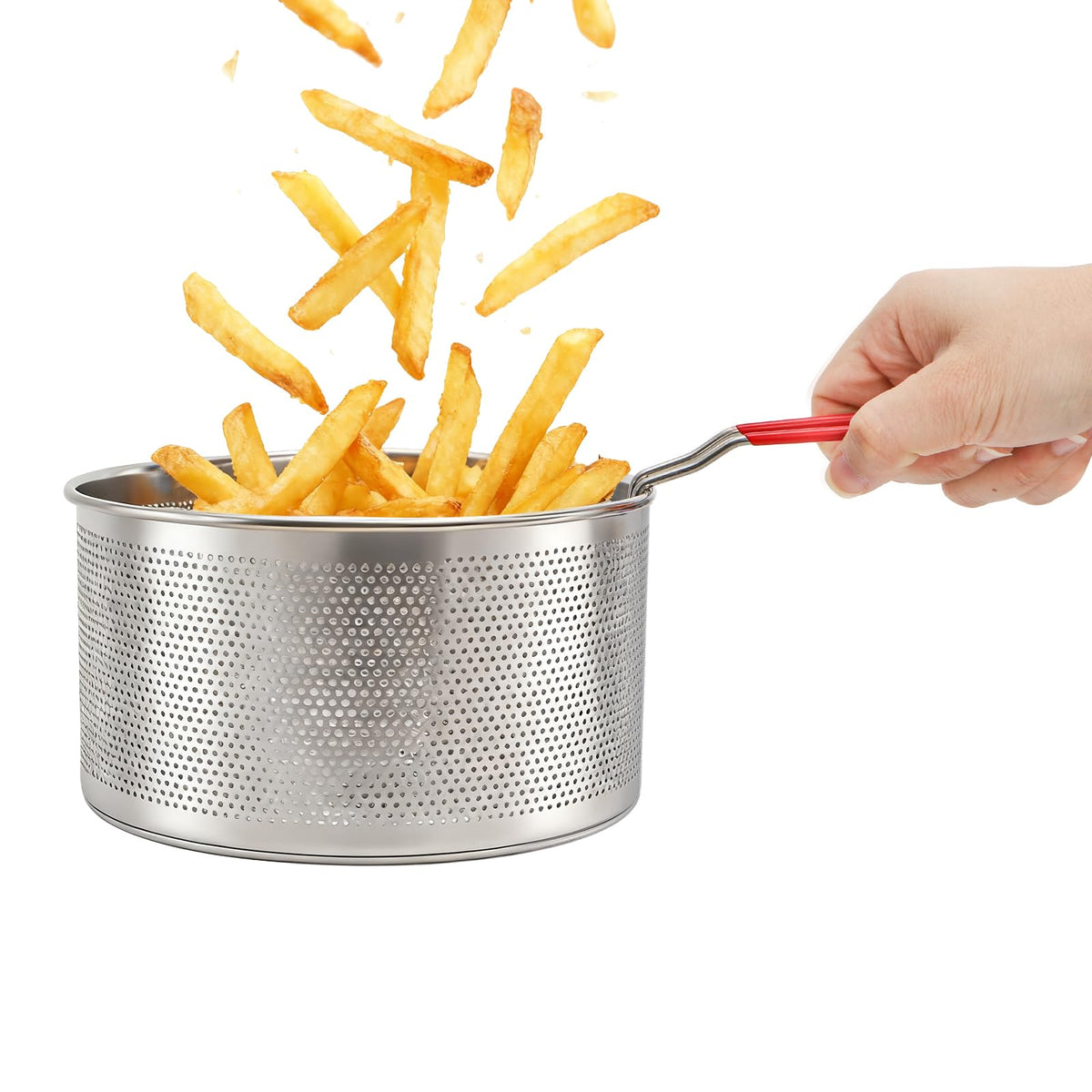 Set of 2 Stainless Steel Pasta Strainers with Removable Handle K93934