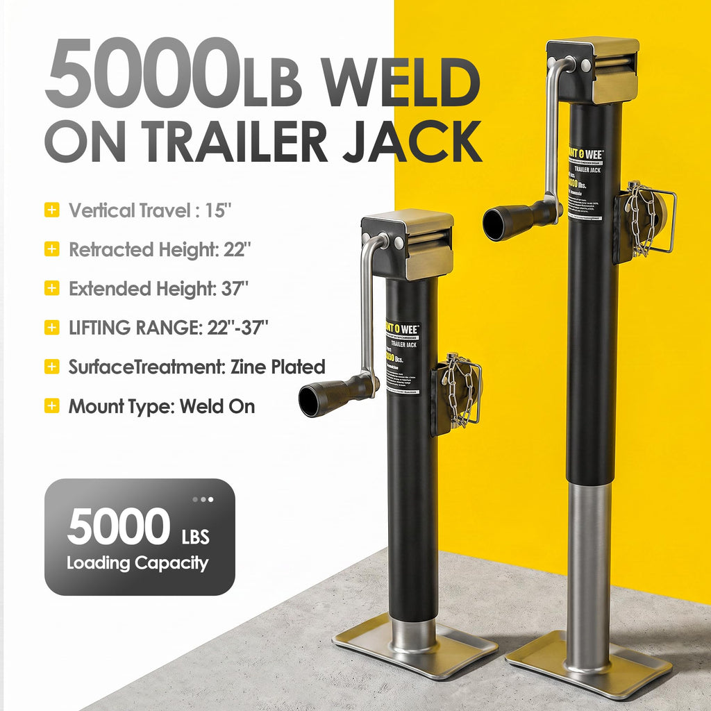 5000lbs Weld On Swivel Trailer Jack 15" Vertical Travel U636166