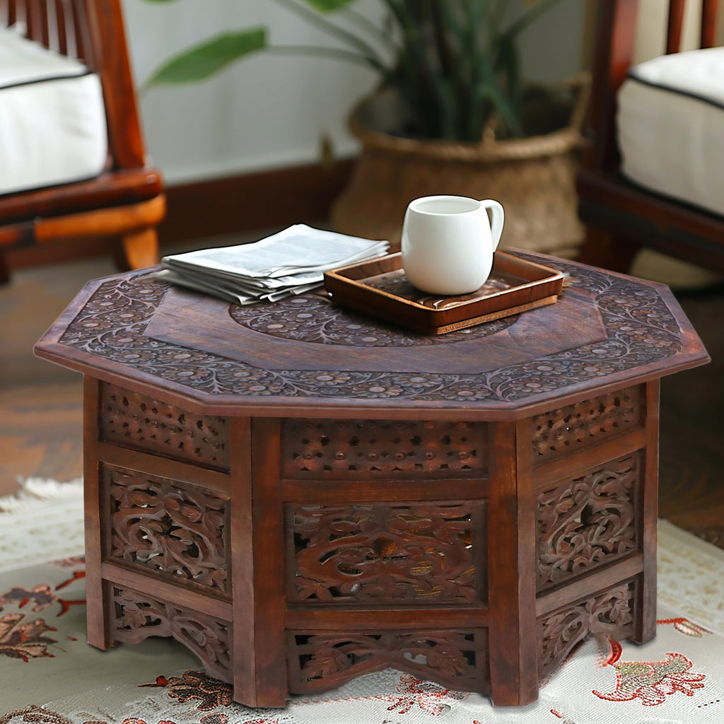 Solid Wood Folding Octagon Coffee Table K407