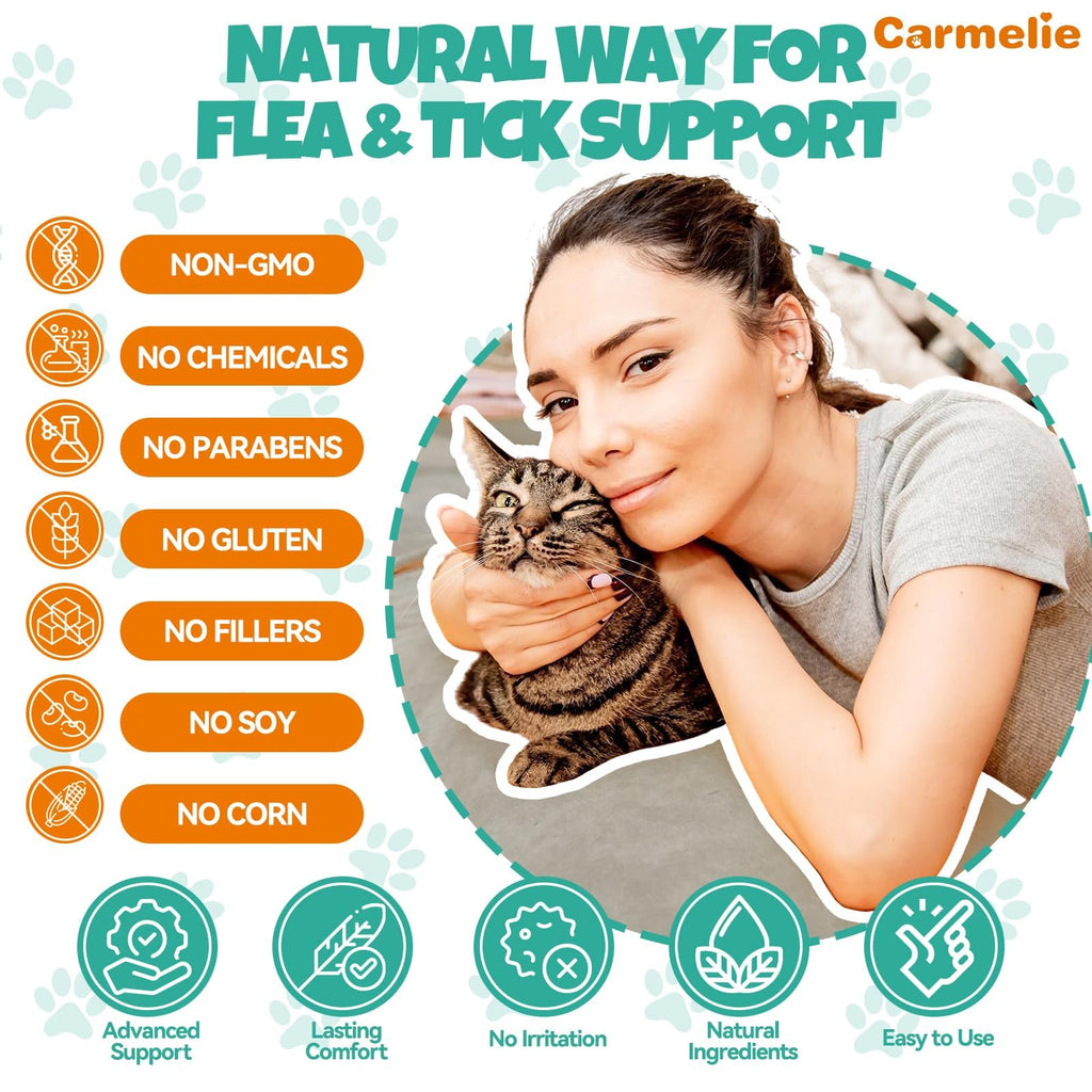 Flea and Tick Prevention for Cat with Vitamins Fish Oil 2 fl oz R7971