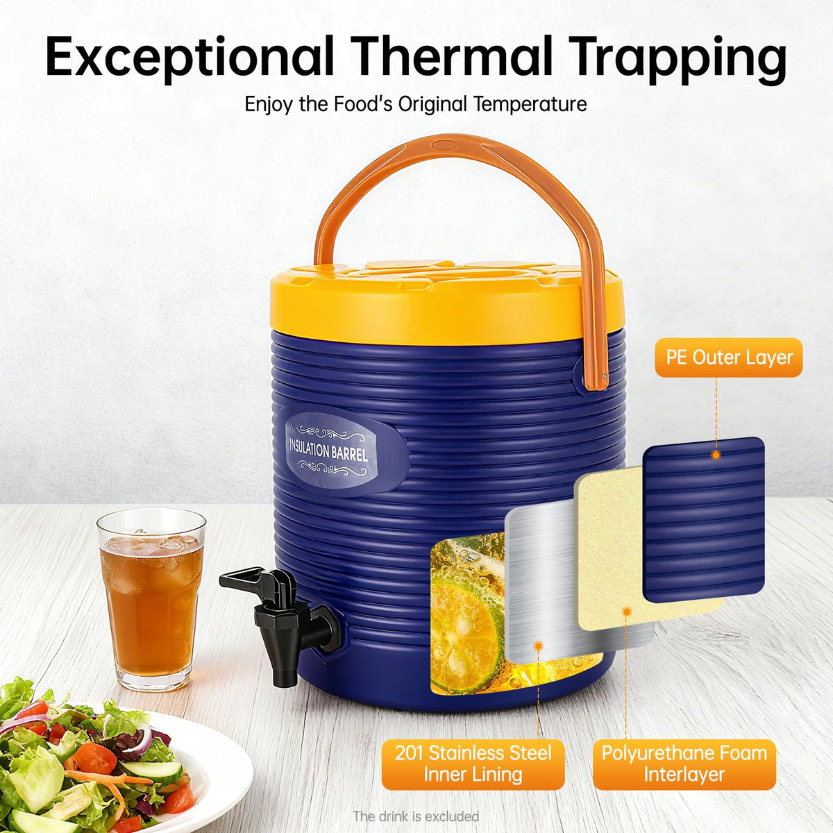 Insulated Beverage Dispenser 3.43 Gallon Blue G622364