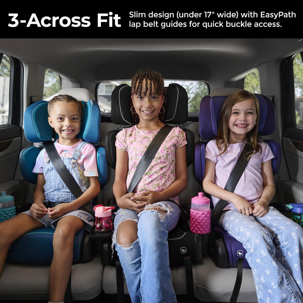 2-in-1 High Back Booster, 40-120 lbs, Black A6748