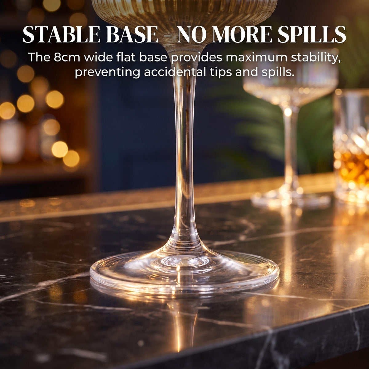 4 Pcs 10 oz Ribbed Coupe Glasses Set Y926