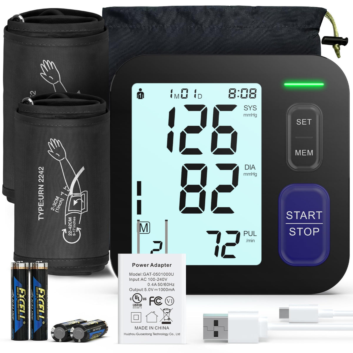 Automatic Digital Blood Pressure Machine with 2 Size Cuffs K15319