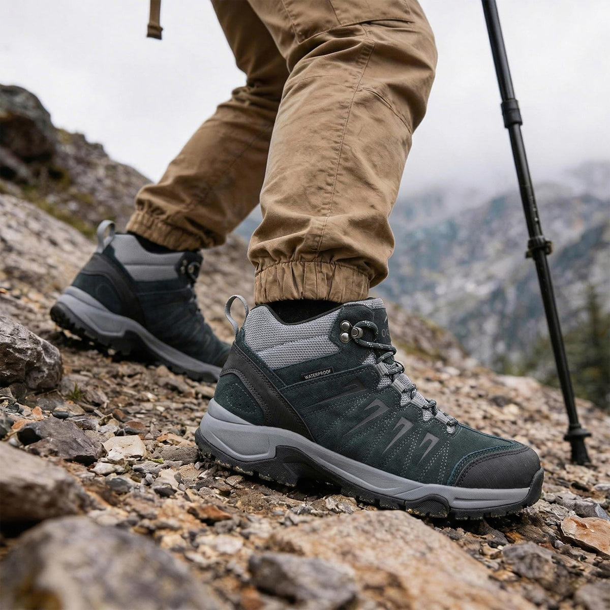 Waterproof Lightweight Leather Mid Ankle Hiking Boots M62939