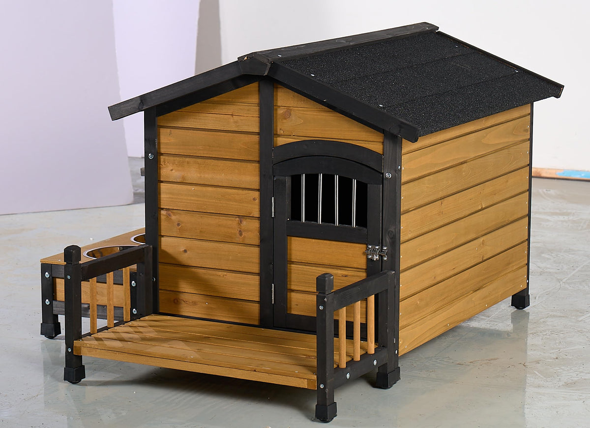 Large Wooden 2-Tier Rabbit Cage with Waterproof Roof S96029