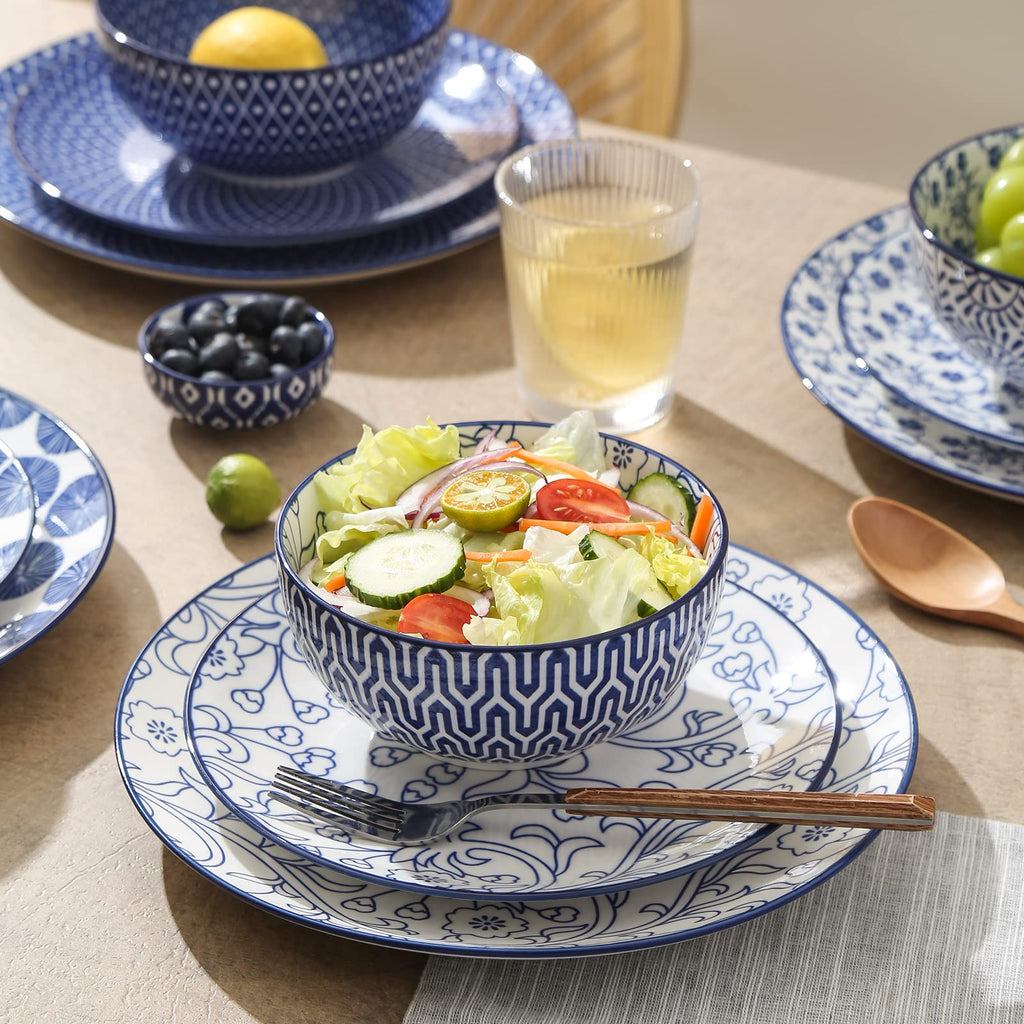 Ceramic Dinnerware Sets 12 Piece + 8 OZ Cappuccino Cup Set with Saucers G2177