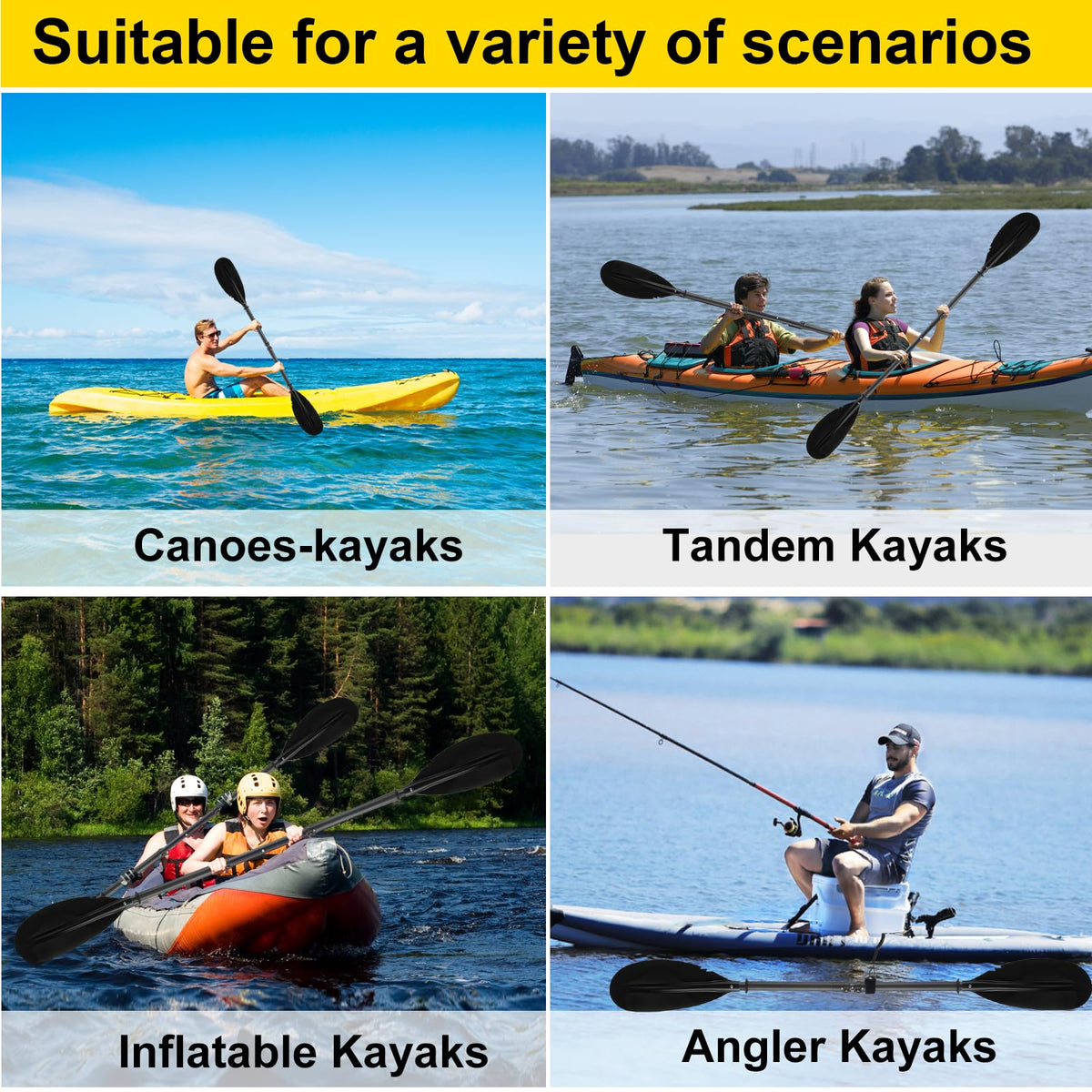 Telescoping Kayak Paddle Black 94inch V671527