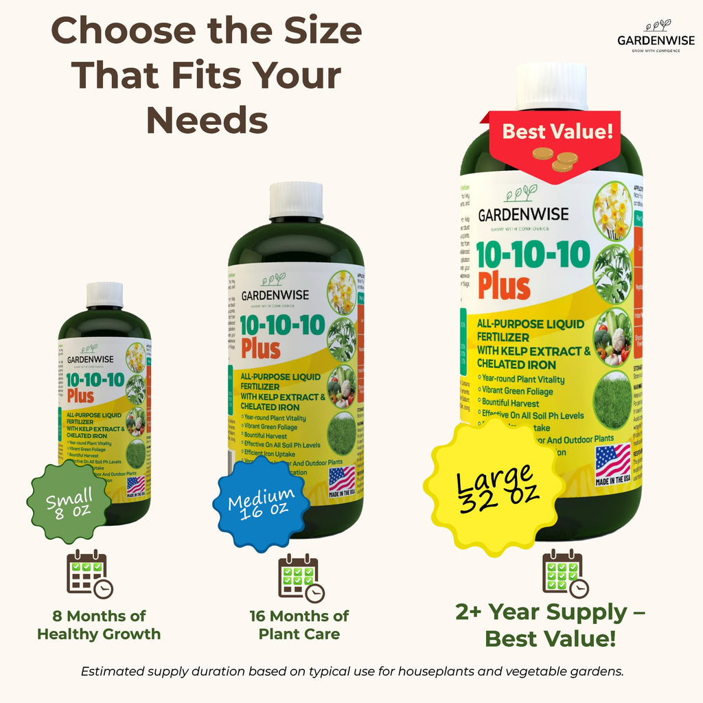 10-10-10 All Purpose Liquid Fertilizer with Seaweed Kelp & Iron 16 oz L42950