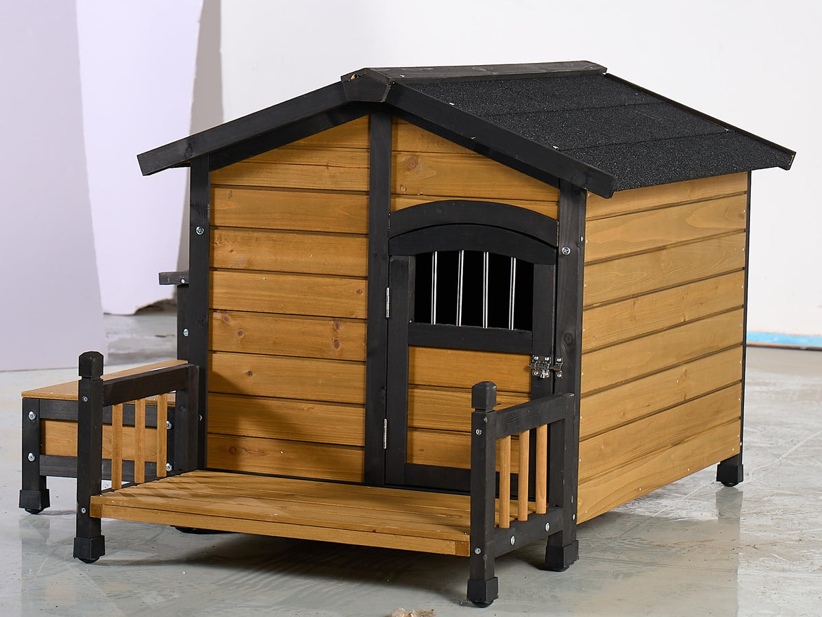 Large Wooden 2-Tier Rabbit Cage with Waterproof Roof S96029