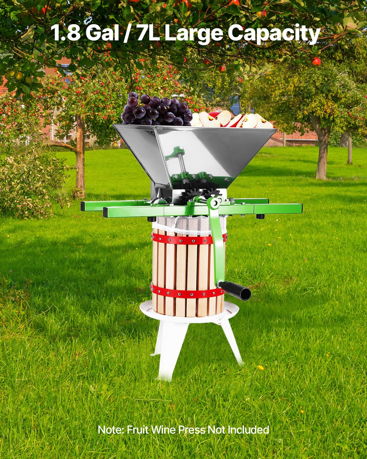 7L Stainless Steel Manual Fruit Crusher S413834