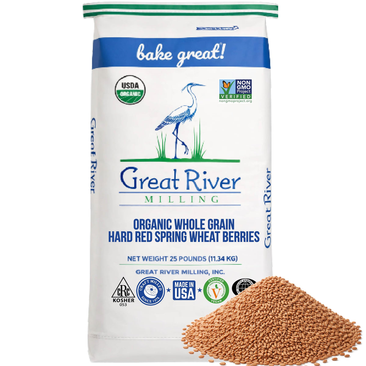 Organic Hard Red Spring Wheat Berries, 25 lb N3028