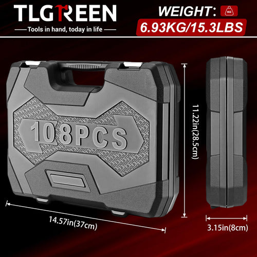 108-Piece Metric CR-V Steel Socket Set G588