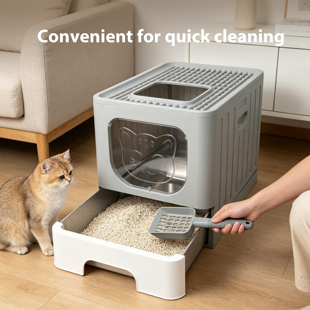Stainless Steel Cat Litter Box with Lid O859082