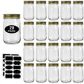 12oz Glass Mason Jars with Lids 20 Pack T578