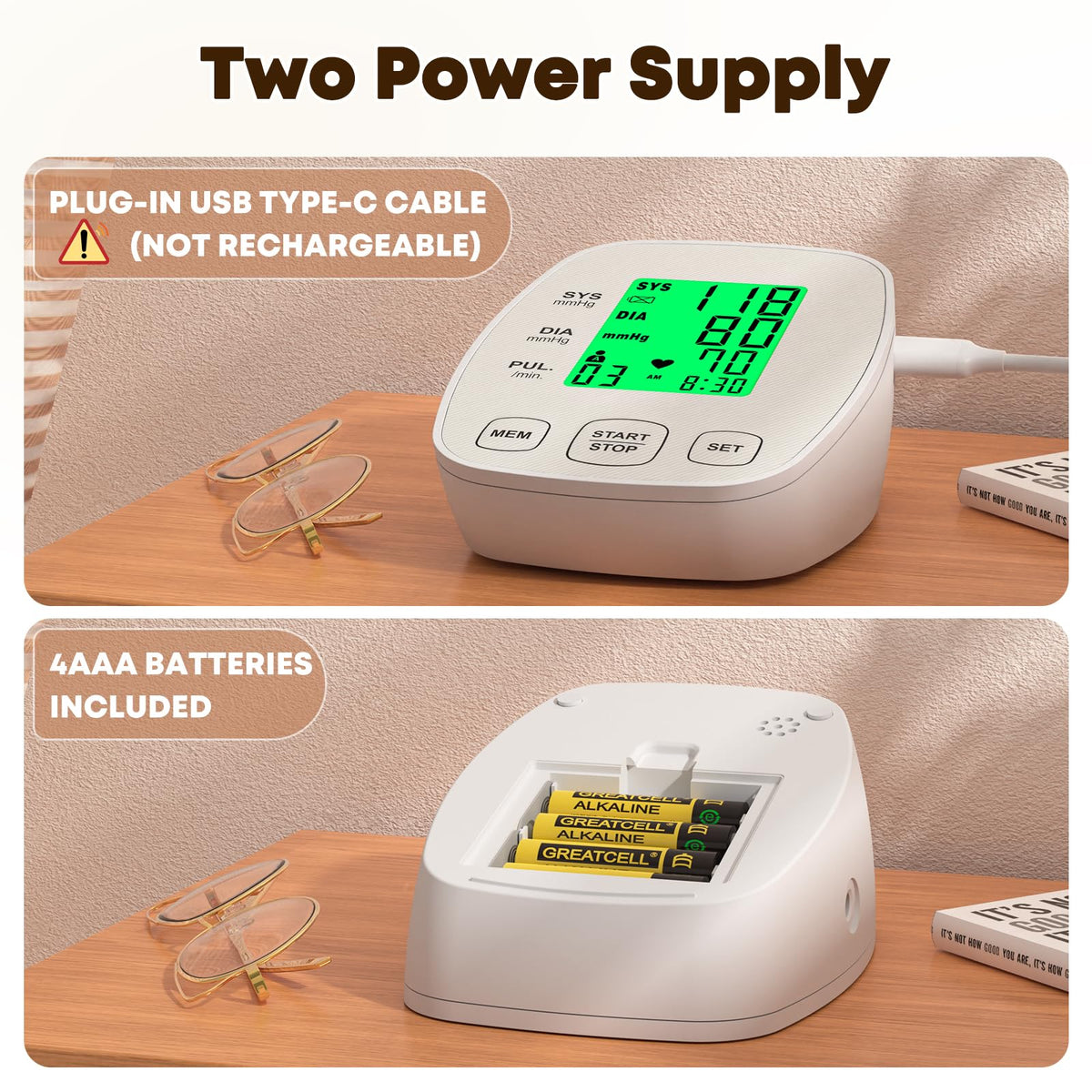Arm Blood Pressure Monitor with 2 Cuffs J436140
