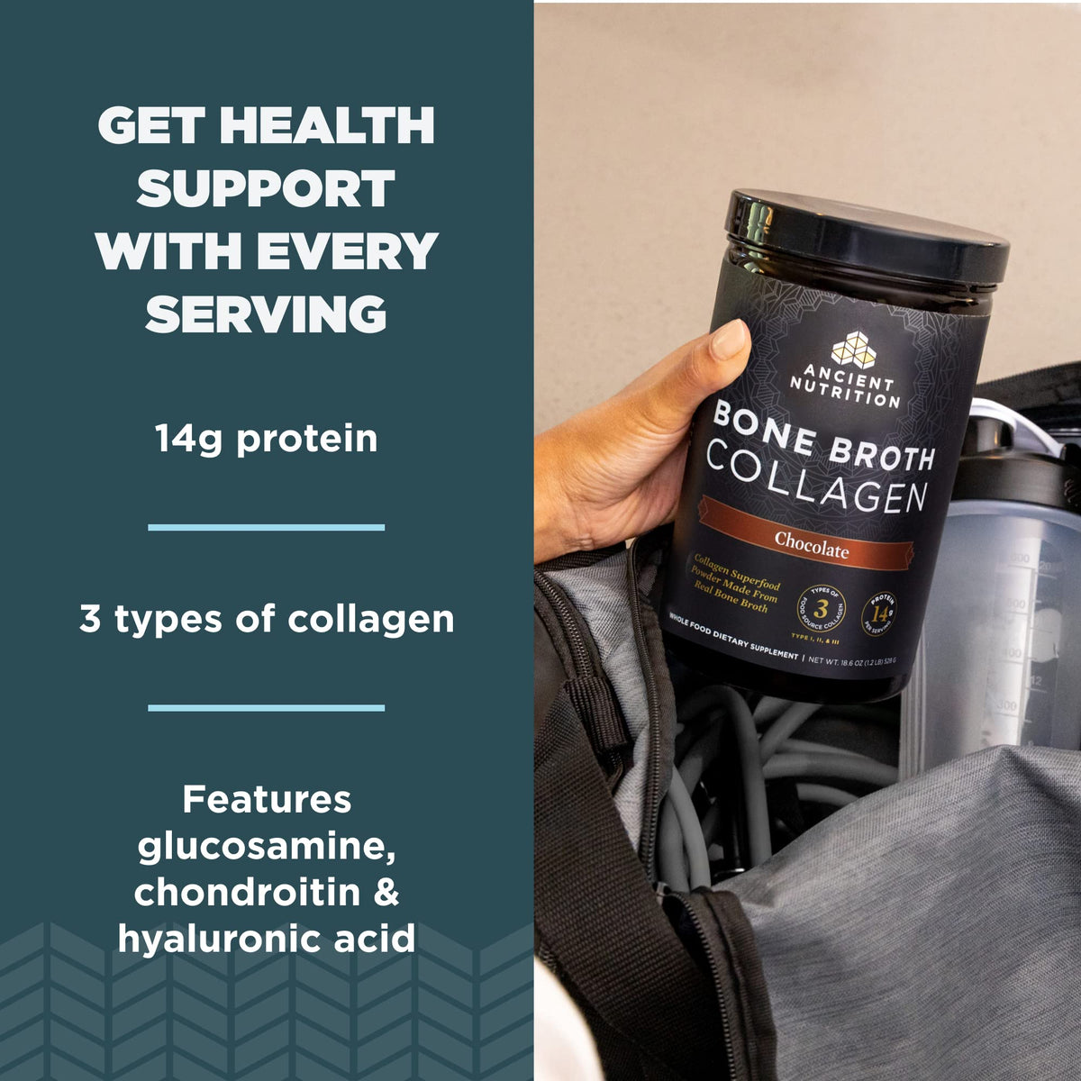 Hydrolyzed Bone Broth Collagen Peptides, Chocolate W502142